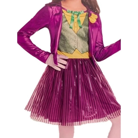 DC The Joker Girl's Child Costume Dress Gloves Girl L 10-12 - Picture 2 of 5